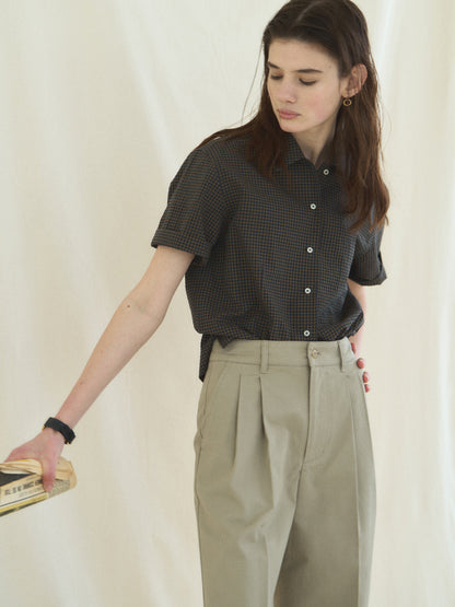 (-30%) ARIZONA CHECK SHIRT [ Olive Navy ] Organic Cotton