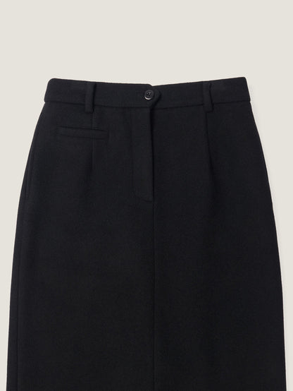 (-20%) EVENING WOOL SKIRT [ Black ]