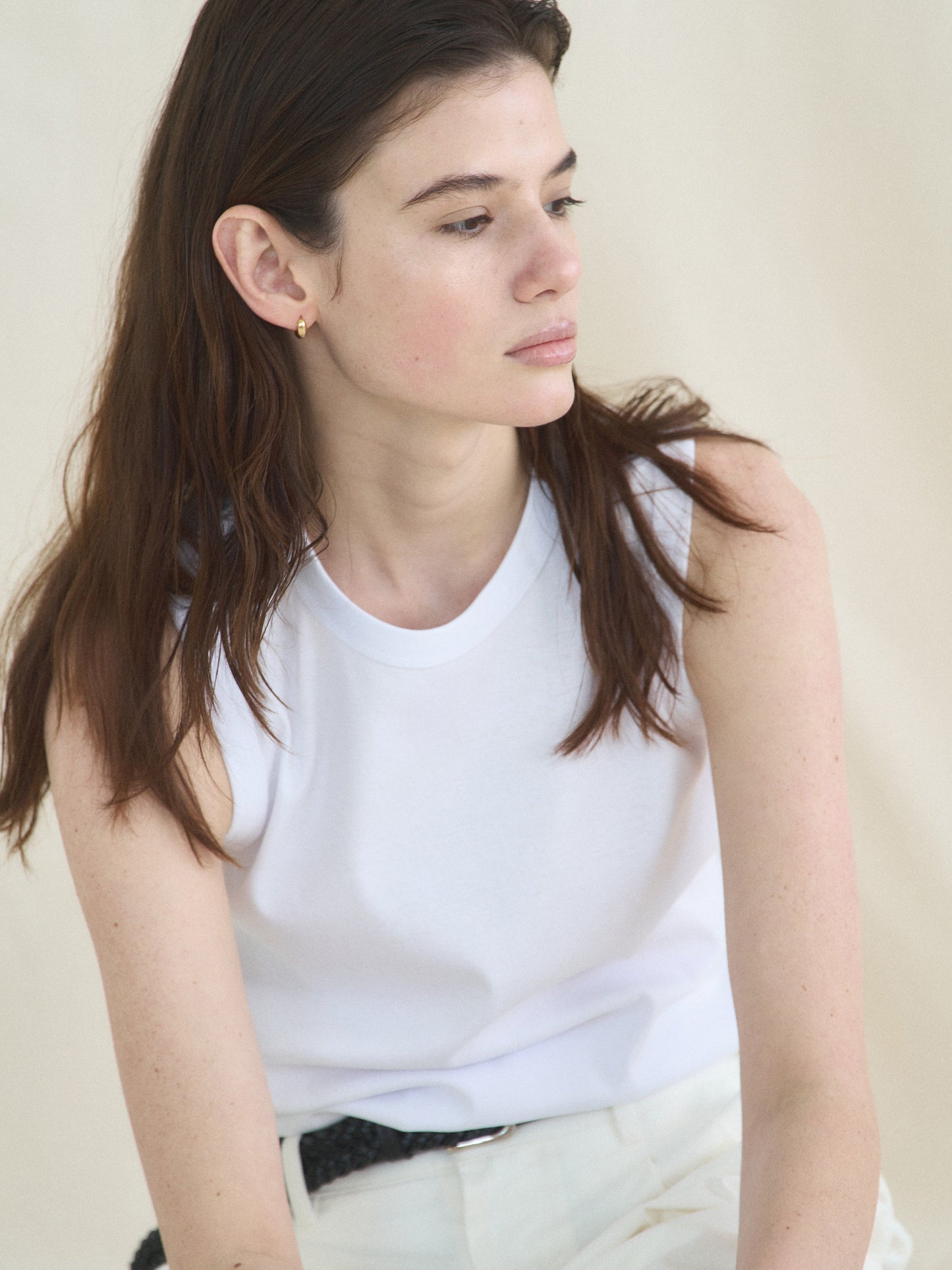 MICHELLE COTTON SLEEVELESS [ White ]