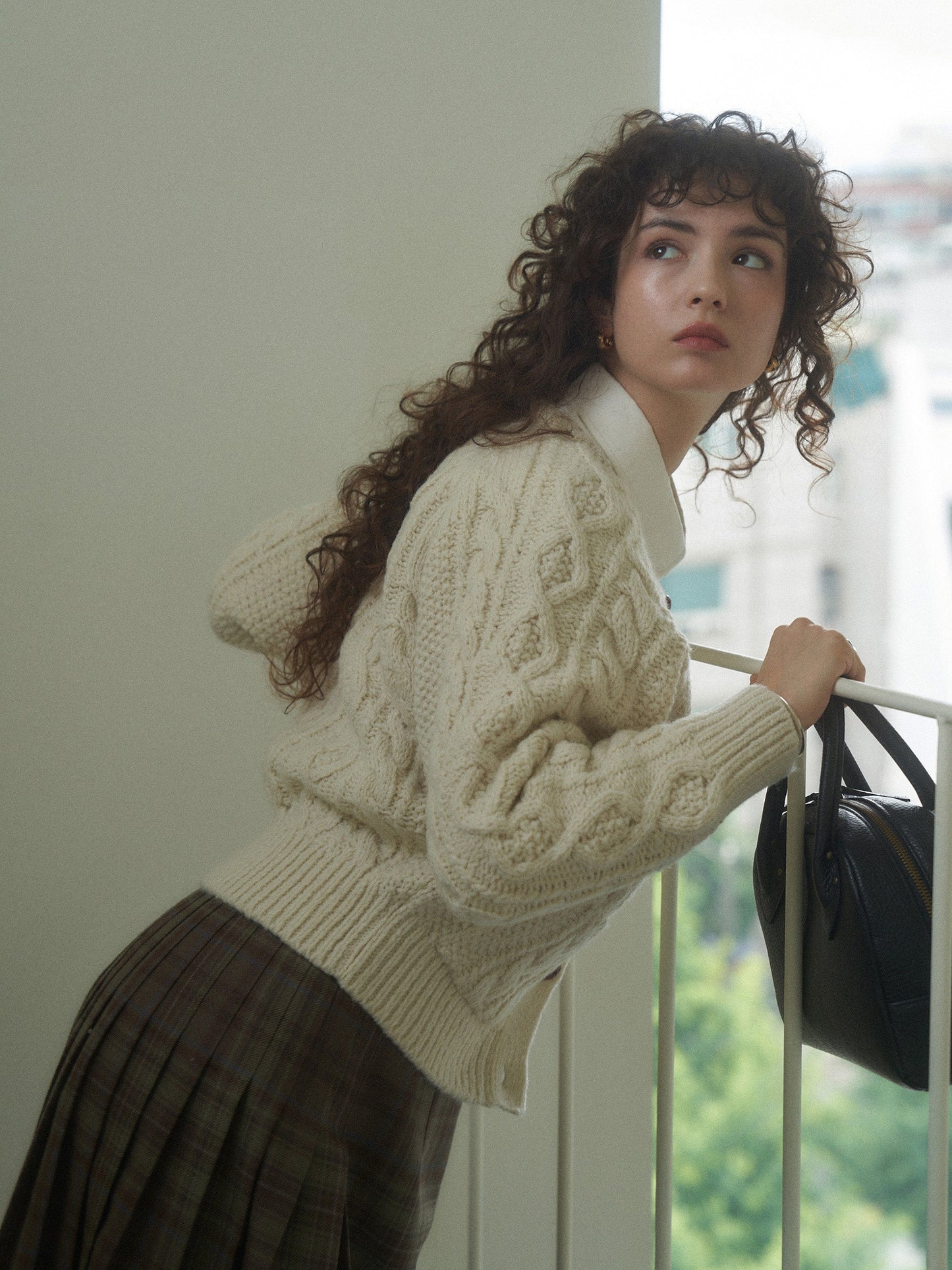 (-20%) CREAM TEA CABLE CARDIGAN [ Cream ]