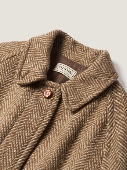 CHABROL COAT [ Brown & Oat Herringbone ]