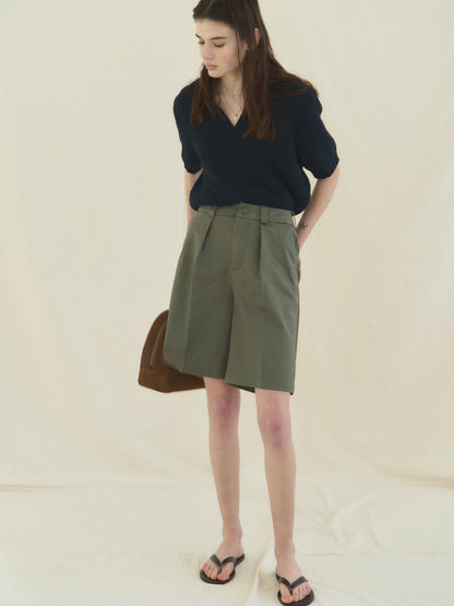 50's AMERICAN CHINO SHORTS [ Military Khaki ]