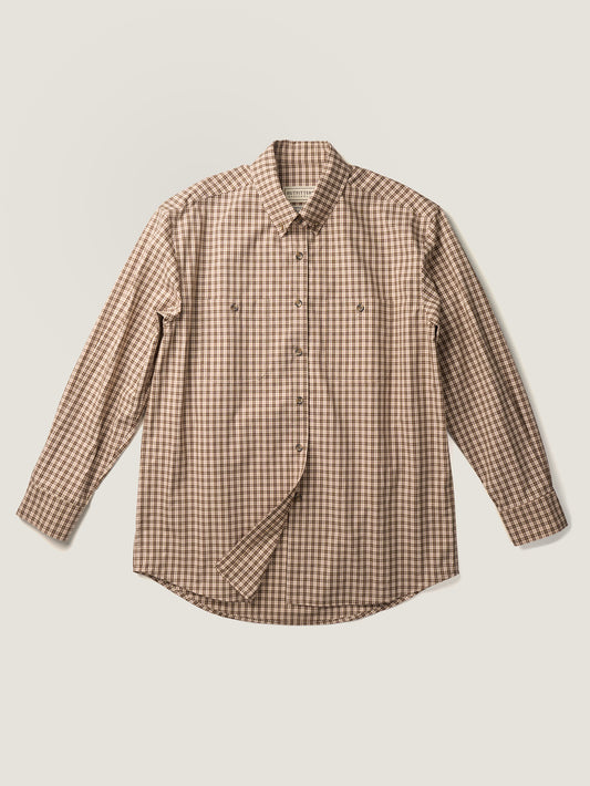 2 POCKET BUTTON DOWN SHIRT [ Beige Tartan ]