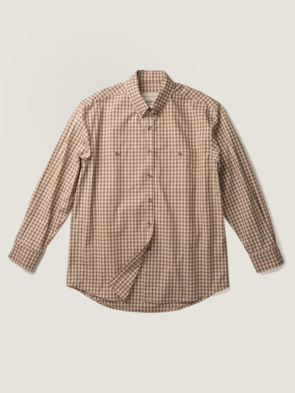 2 POCKET BUTTON DOWN SHIRT [ Beige Tartan ]