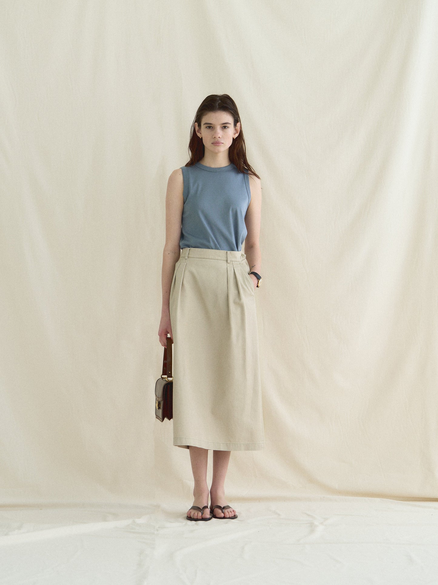 MICHELLE COTTON SLEEVELESS [ Dusty Blue ]
