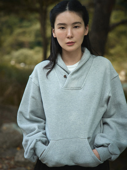 SHAWL COLLAR SWEATSHIRT [ Gray Melange ] 1st Reorder