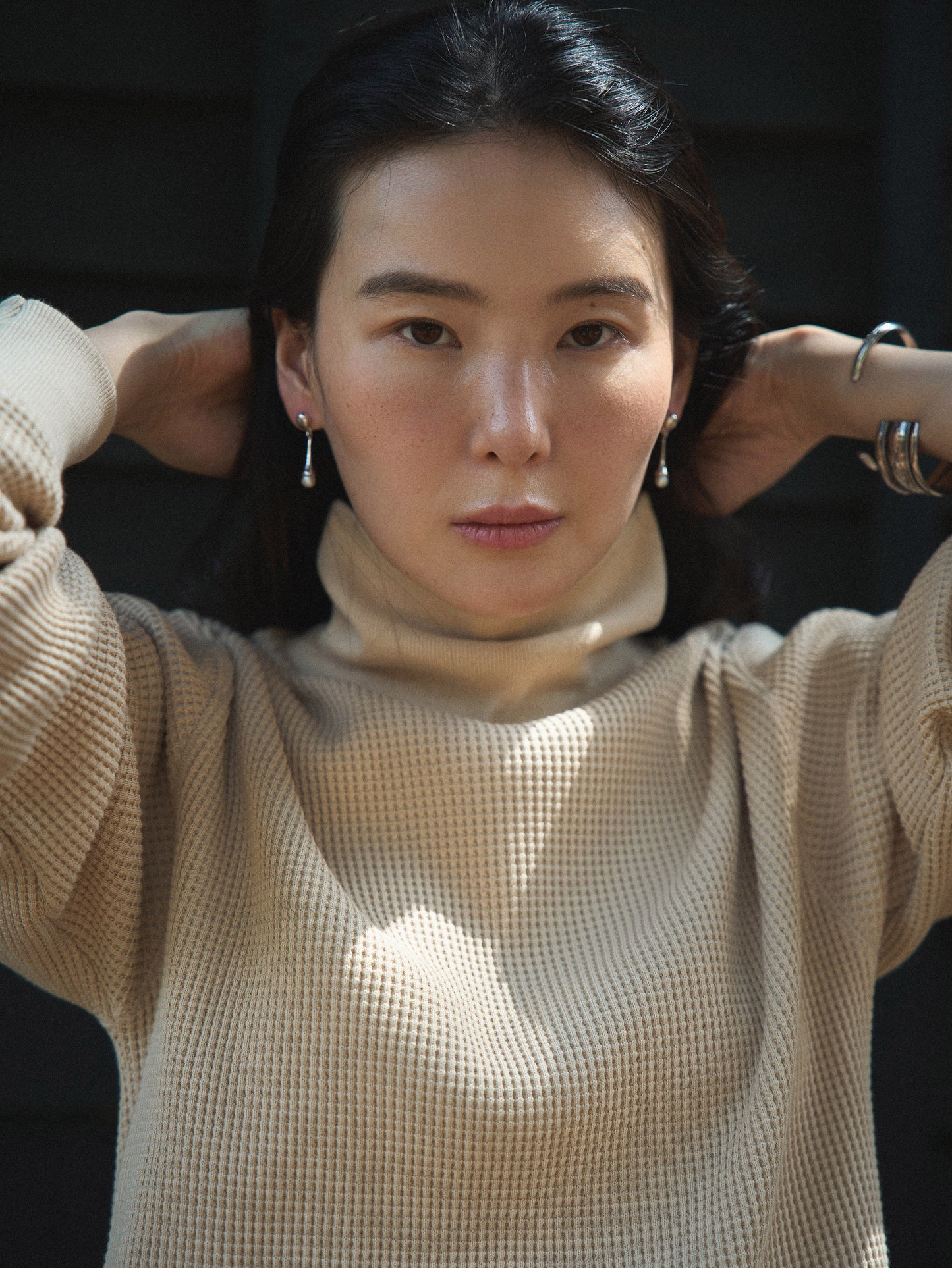 SALLY'S WAFFLE TURTLE TEE [ Biscuit Beige ] New Season