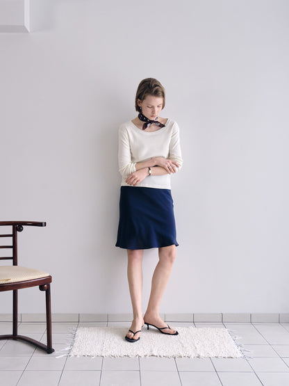 CHARDONNAY MIDI SKIRT [ Navy ]