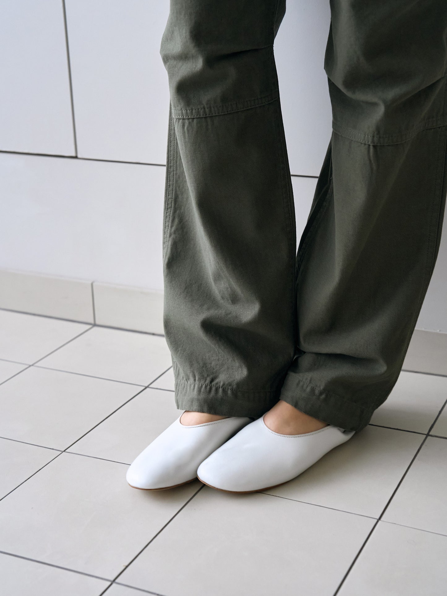 GRACE OPERA FLATS [ Clean White ] Italian Leather