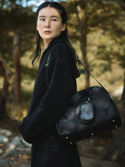 SHAWL COLLAR SWEATSHIRT [ Deep Black ]