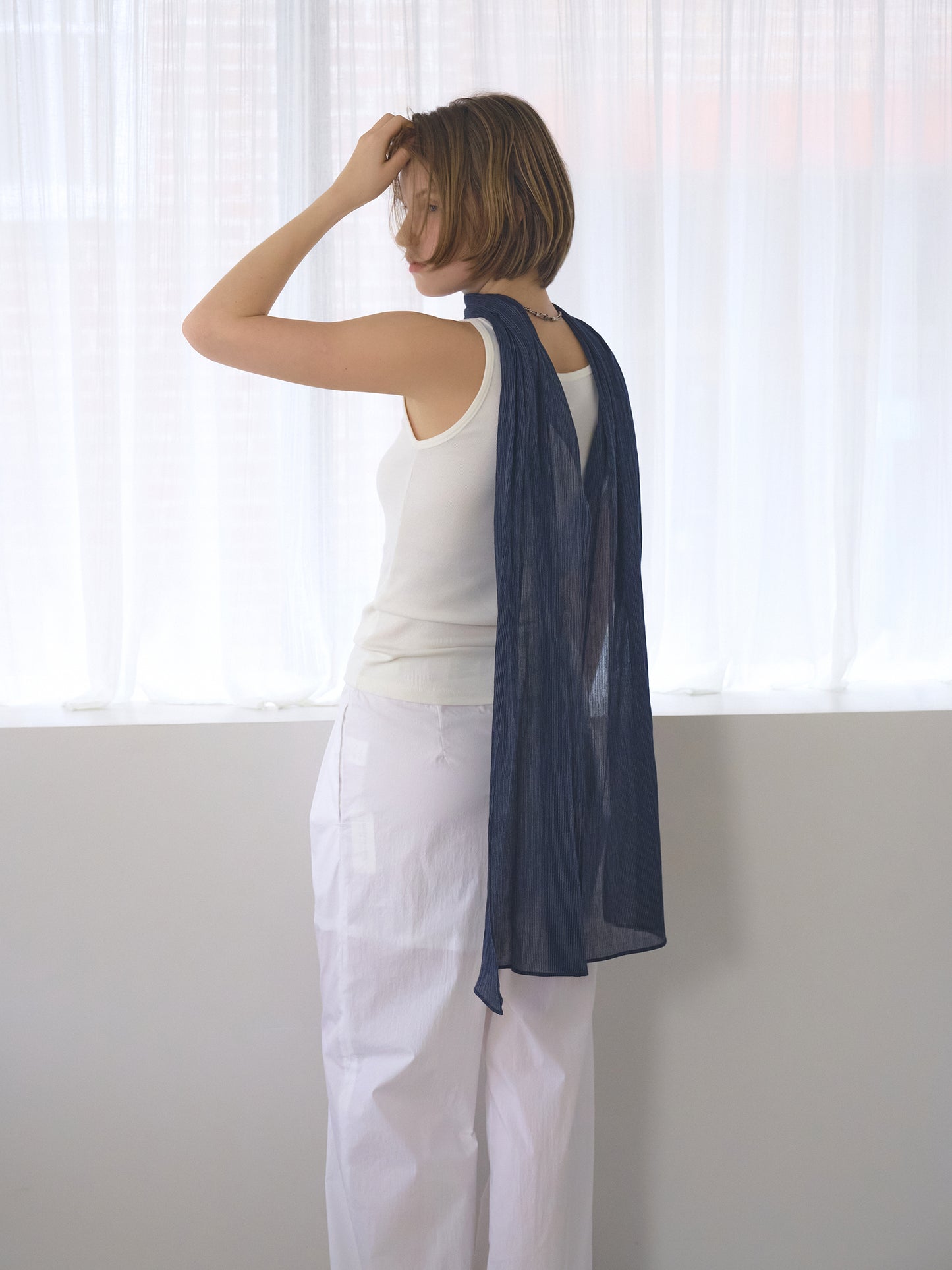 MIST STRIPE SCARF [ Indigo ]