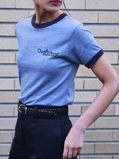 OUTFITTERS LOGO RINGER T-SHIRT [ Vintage Blue ]