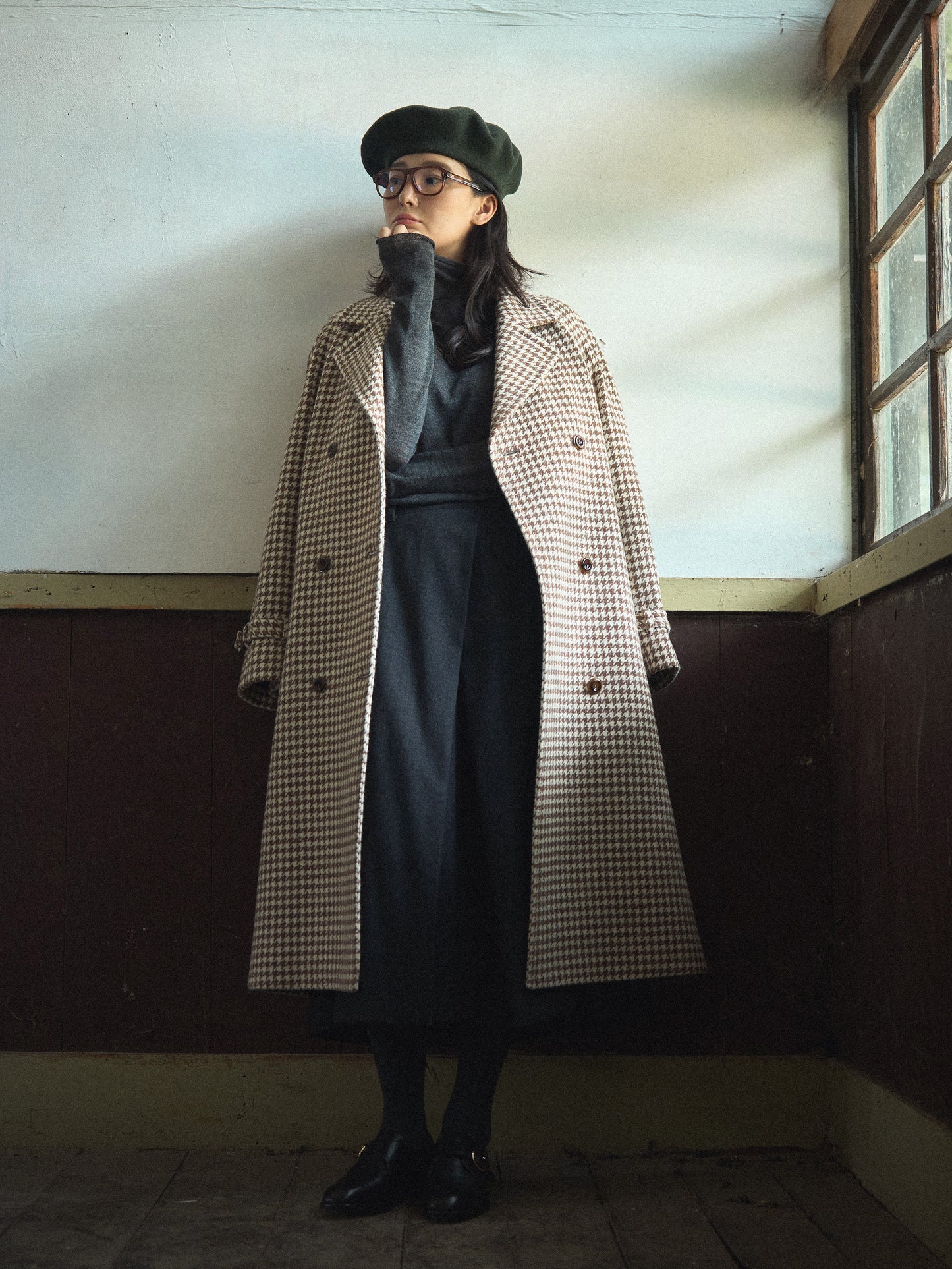 RUSTLE WOOL TURTLE TOP [ Blend Charcoal ]