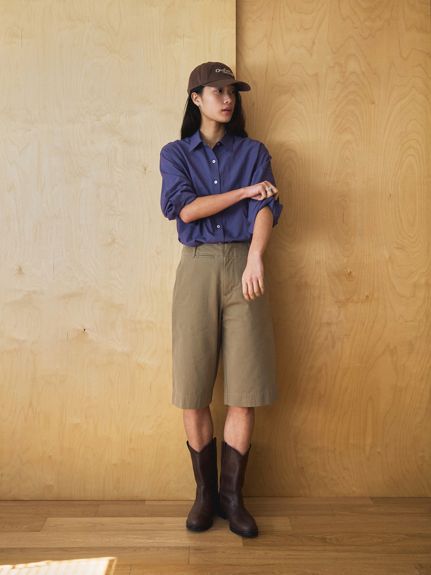 MARTHA LIGHT COTTON SHIRT [ Blue Berry ]