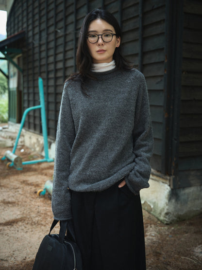 RUSTLE WOOL TURTLE TOP [ Warm Ivory ]