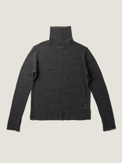 RUSTLE WOOL TURTLE TOP [ Blend Charcoal ]