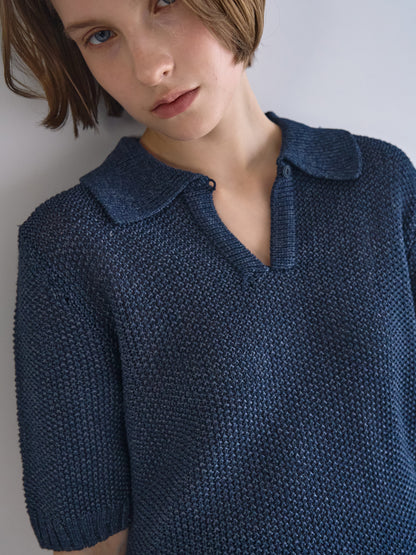 LOW GAUGE SKIPPER SWEATER New Season [ Indigo Navy ]
