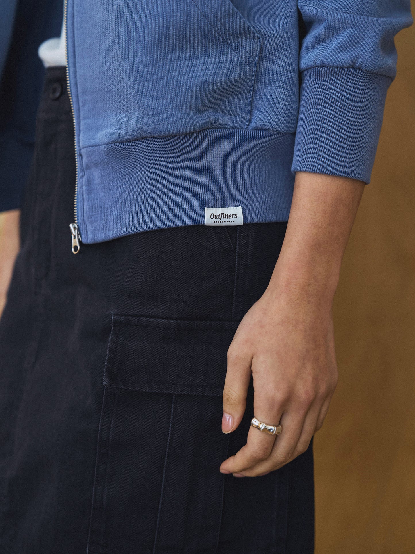 LILY UTILITY CARGO SKIRT [ Herringbone Navy ]