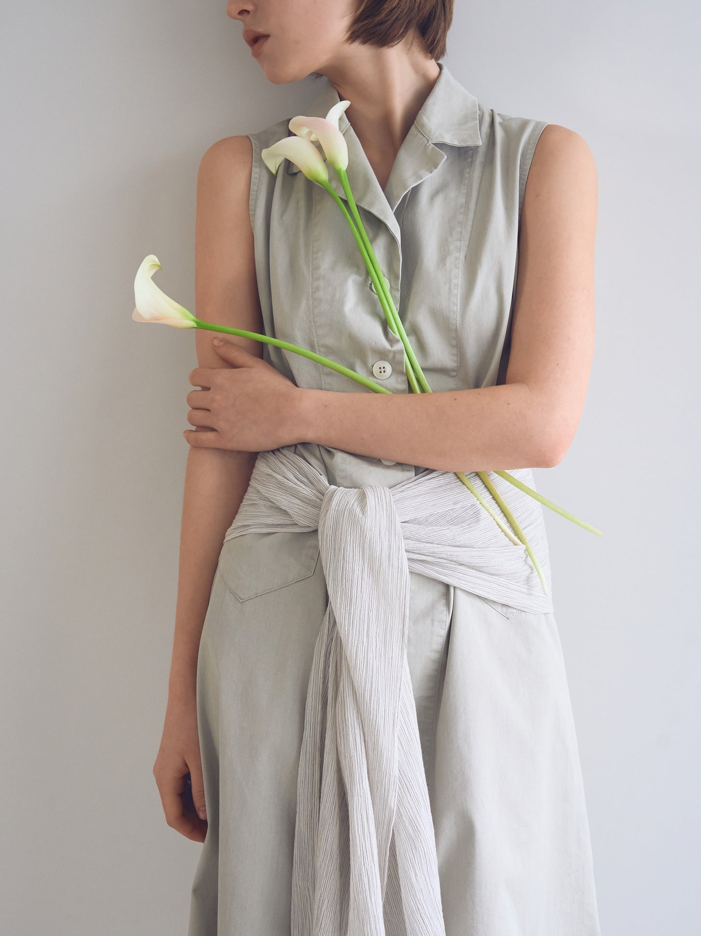IRIS CHORE DRESS [ Greige ]