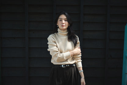 SALLY'S WAFFLE TURTLE TEE [ Biscuit Beige ] New Season