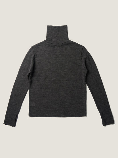 RUSTLE WOOL TURTLE TOP [ Blend Charcoal ]