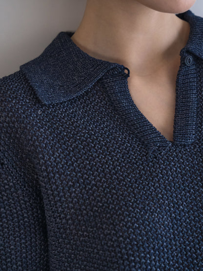 LOW GAUGE SKIPPER SWEATER New Season [ Indigo Navy ]