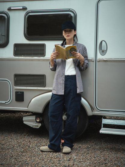 2 POCKET BUTTON DOWN SHIRT [ Violet Tartan ]