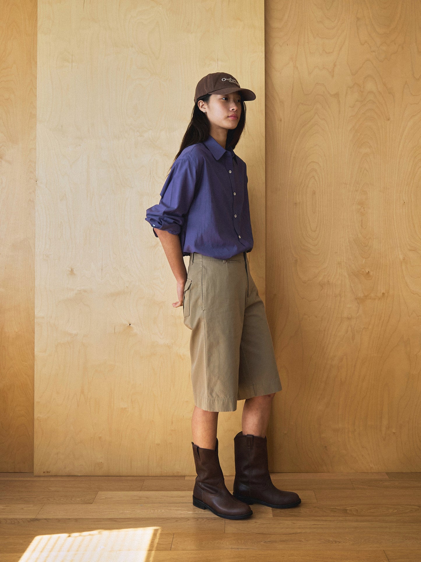 MARTHA LIGHT COTTON SHIRT [ Blue Berry ]