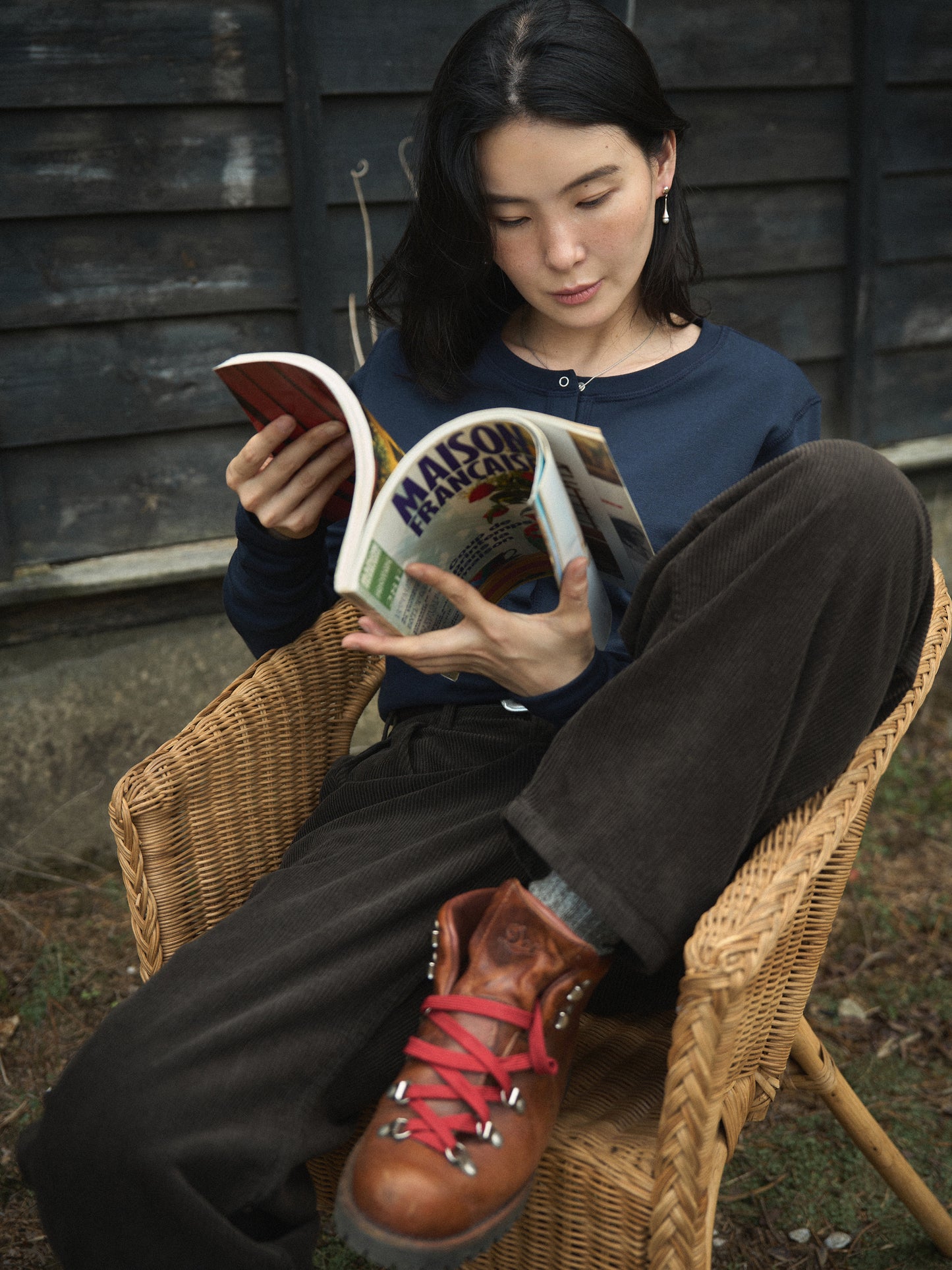 PENELOPE BUTTON TOP [ Night Navy ]