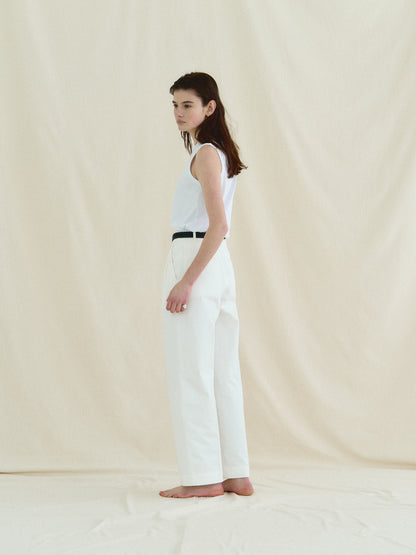 REFINED CLASSIC CHINO PANTS [ Cotton White ]