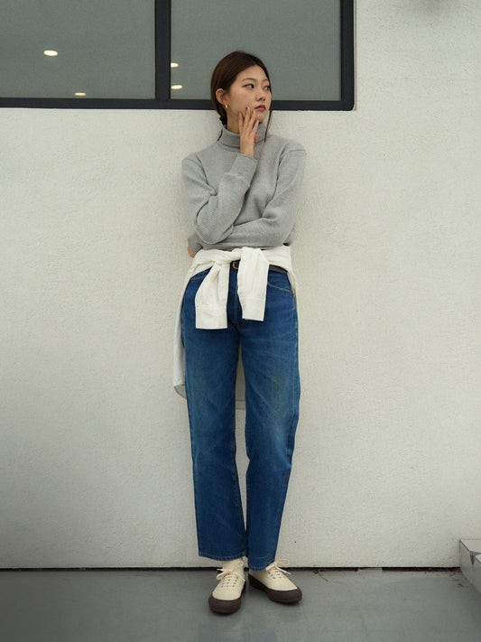 SALLY'S WAFFLE TURTLE TEE [ Heather Grey ]