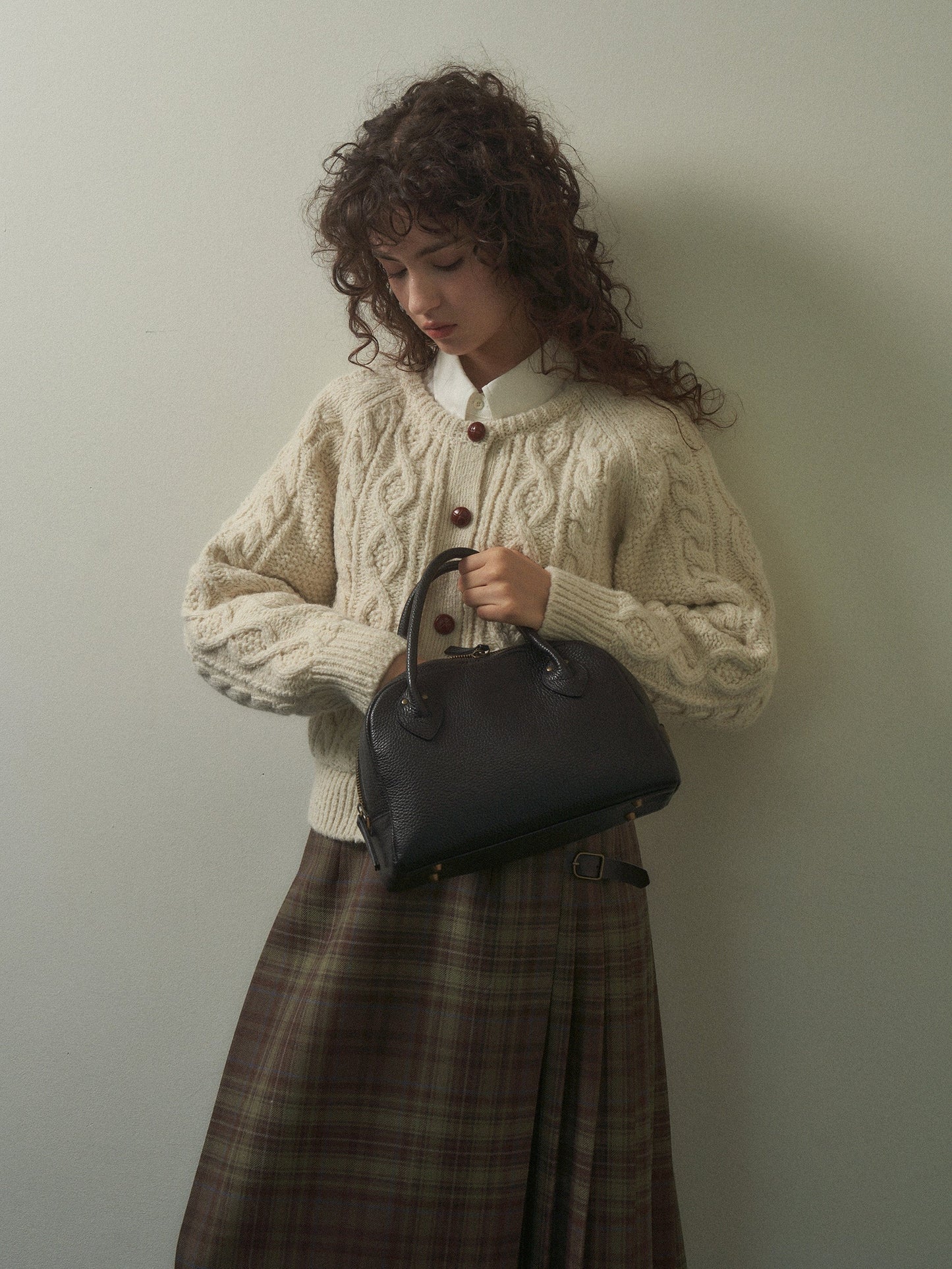 (-20%) CREAM TEA CABLE CARDIGAN [ Cream ]