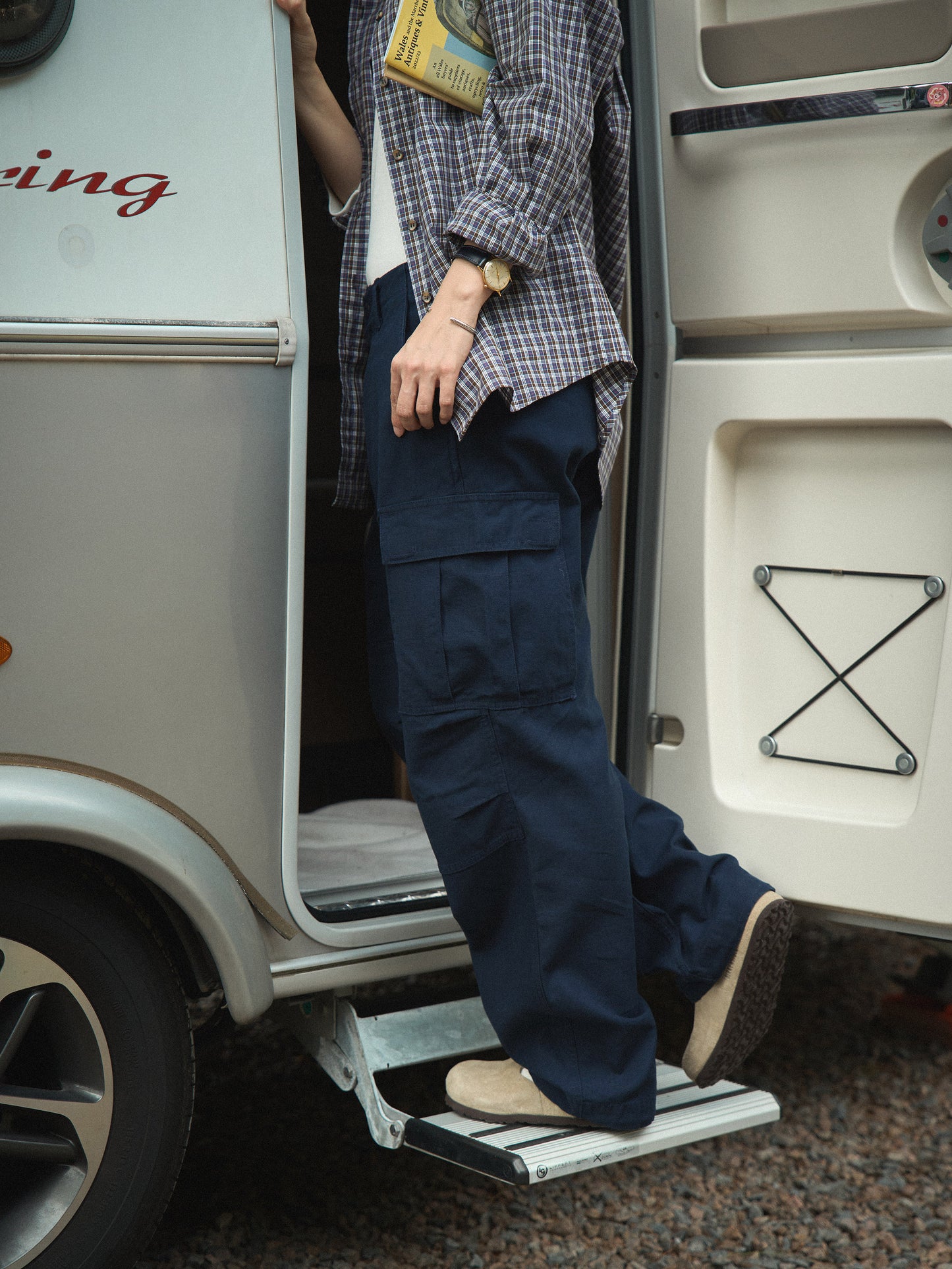 EASE WASHED CARGO PANTS [ Washed Navy ]