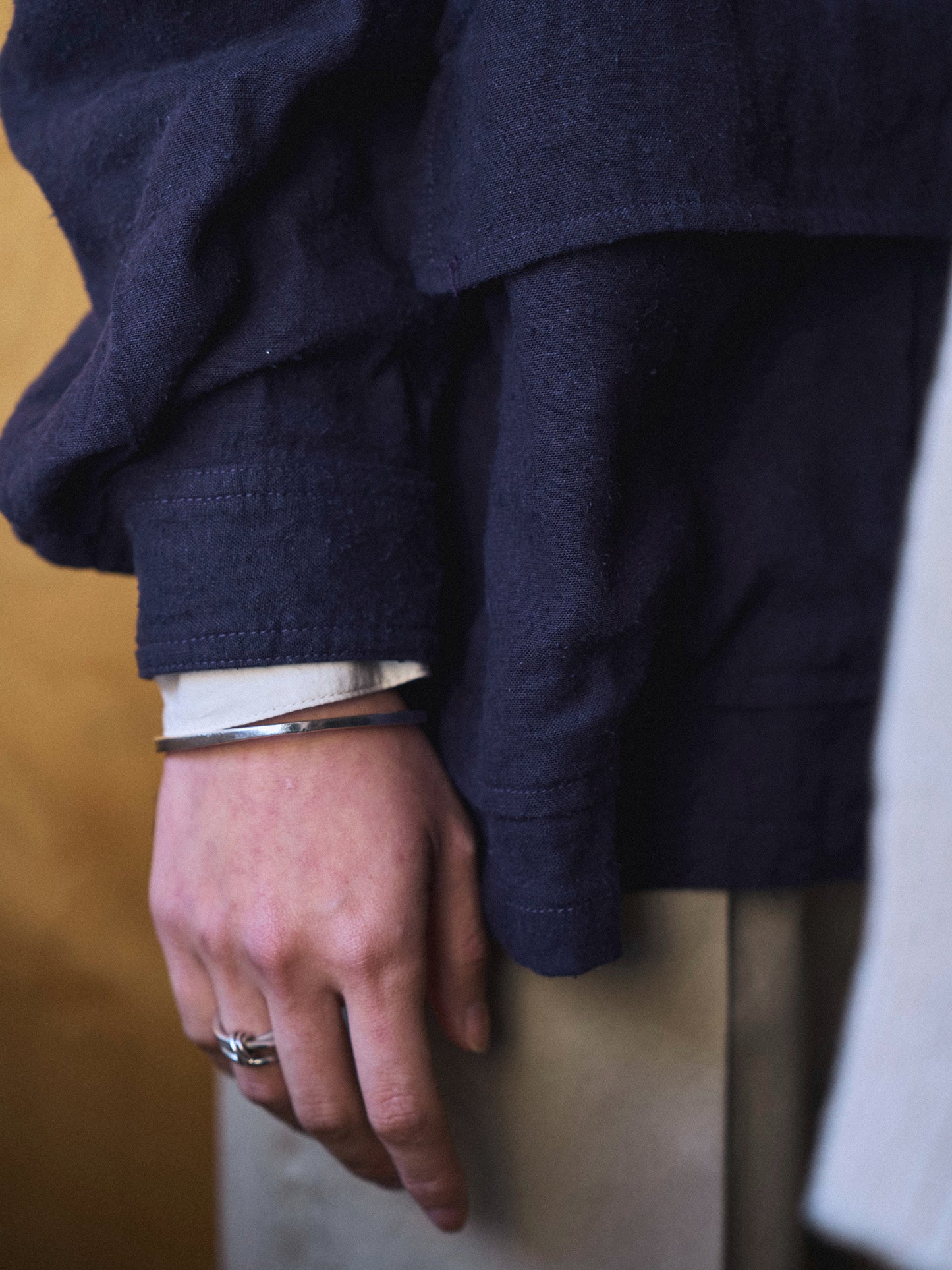 CAROLINE SILK LINEN JACKET [ Royal Blue ]