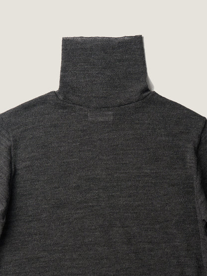 RUSTLE WOOL TURTLE TOP [ Blend Charcoal ]