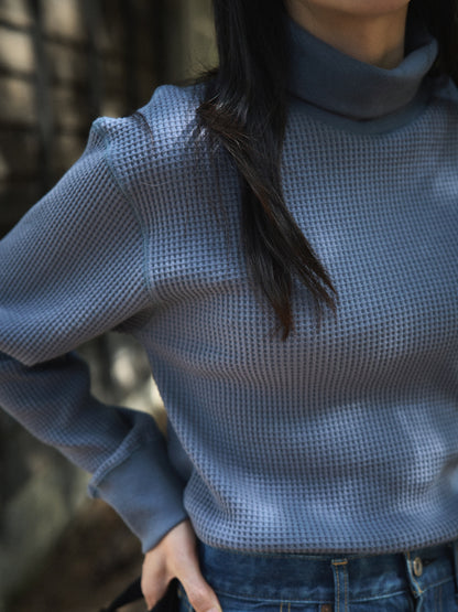 SALLY'S WAFFLE TURTLE TEE [ Smoke Blue ] New Season