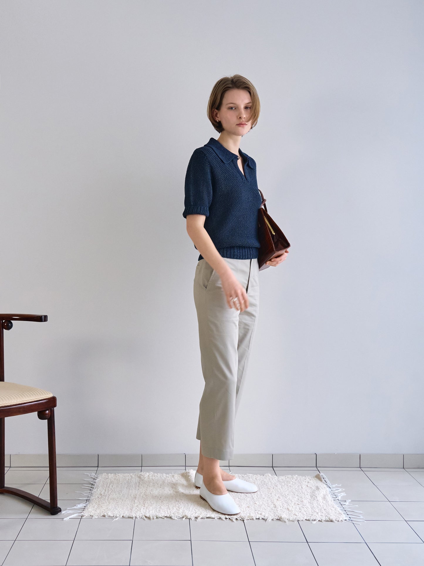 GRACE OPERA FLATS [ Clean White ] Italian Leather