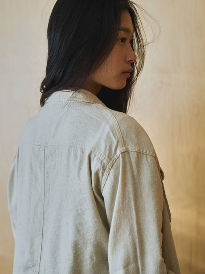 CAROLINE SILK LINEN JACKET [ Natural ]