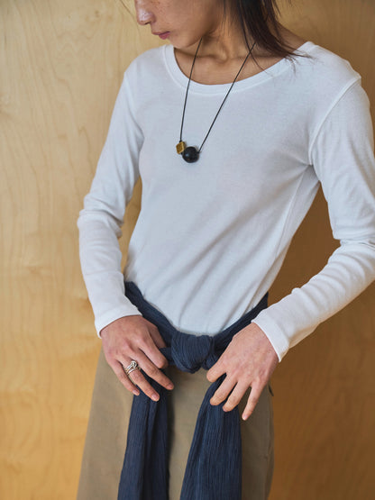 SMOOTH SCOOP NECK TOP [ White ]