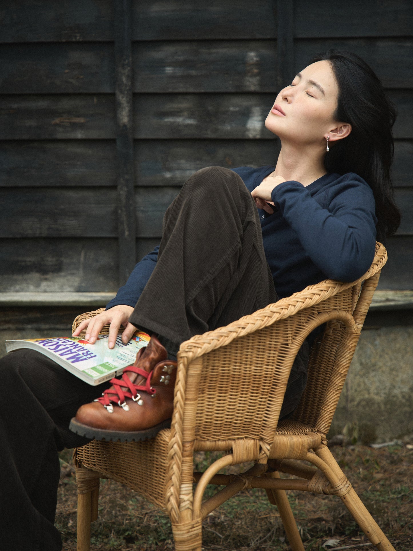 PENELOPE BUTTON TOP [ Night Navy ]