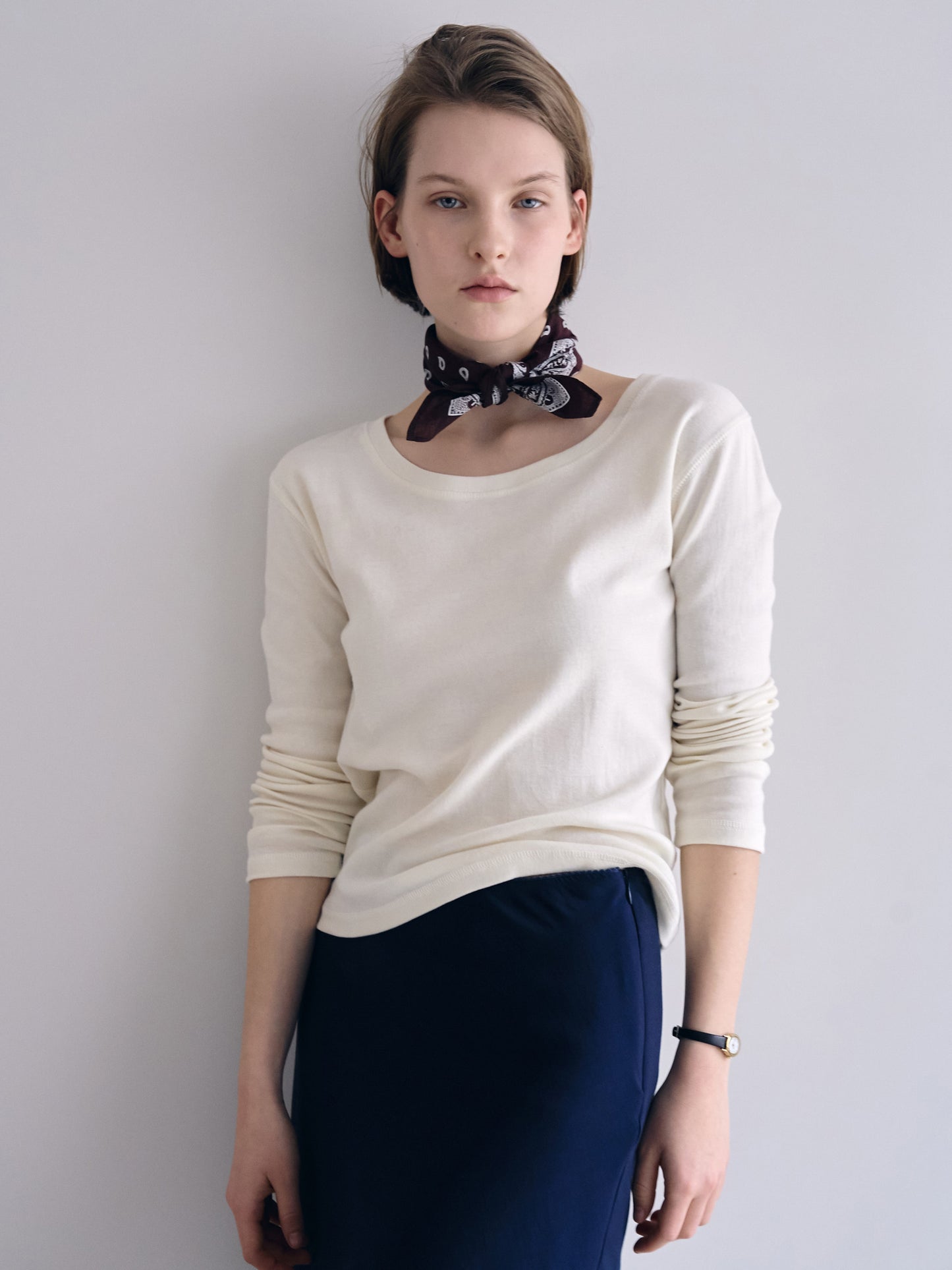 SMOOTH SCOOP NECK TOP [ Natural ]