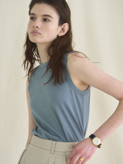 MICHELLE COTTON SLEEVELESS [ Dusty Blue ]