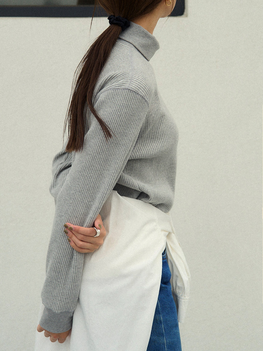 SALLY'S WAFFLE TURTLE TEE [ Heather Grey ]