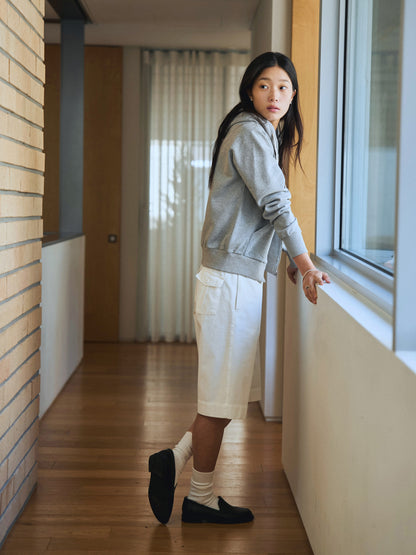 LENTO BERMUDA SHORTS [ Washed White ]