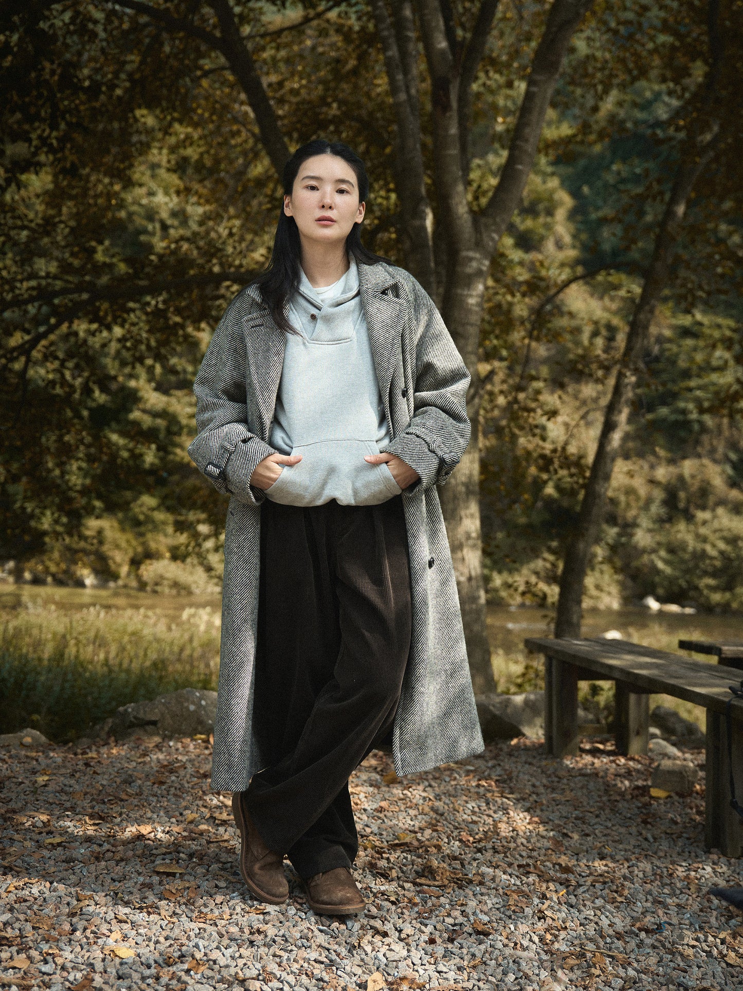 SHAWL COLLAR SWEATSHIRT [ Gray Melange ] 1st Reorder