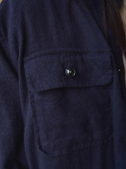 CAROLINE SILK LINEN JACKET [ Royal Blue ]