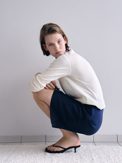 SMOOTH SCOOP NECK TOP [ Natural ]