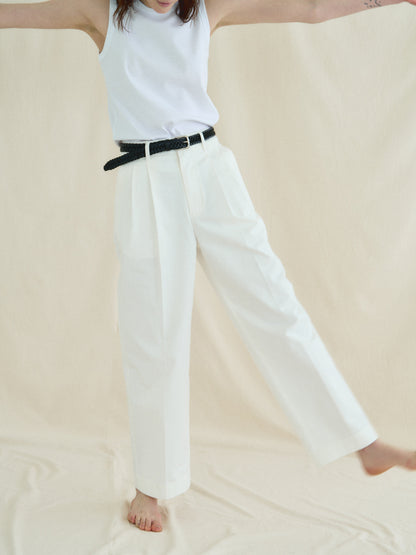 REFINED CLASSIC CHINO PANTS [ Cotton White ]