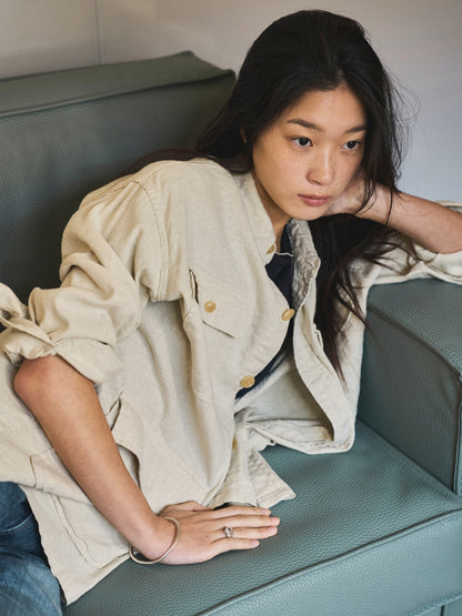 CAROLINE SILK LINEN JACKET [ Natural ]