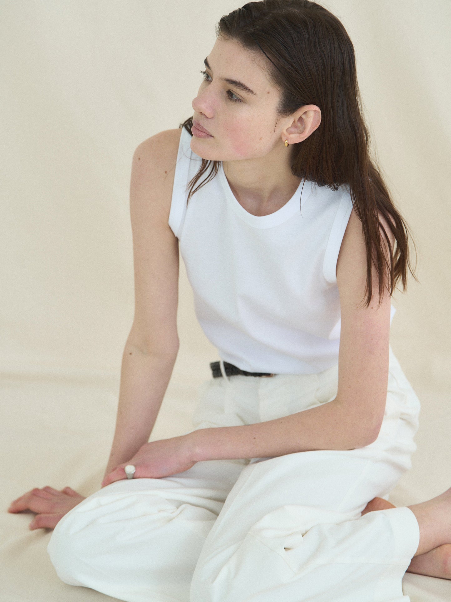 MICHELLE COTTON SLEEVELESS [ White ]